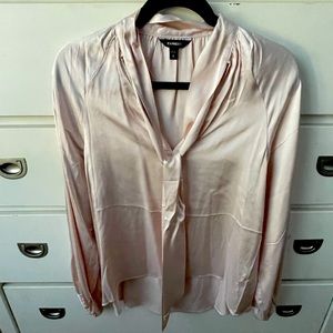 NWOT Express pale pink satin blouse